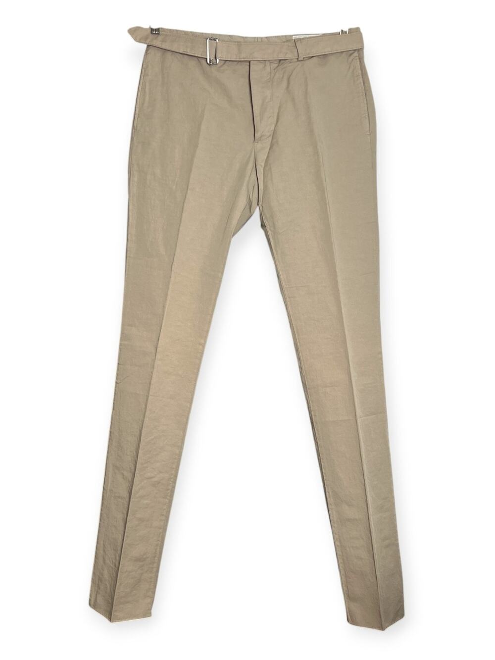 Officine Generale Paul Pant SIZE 50 US 33 Burnt Sand Cotton Linen Unhemmed